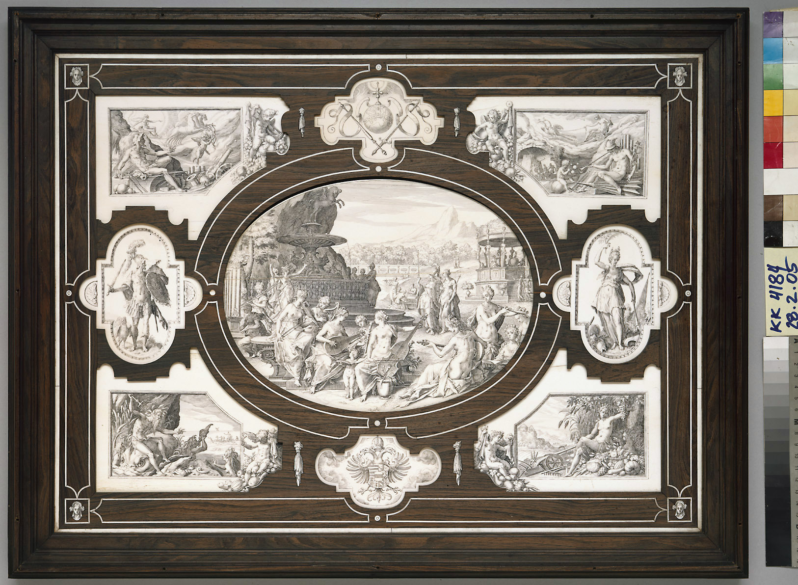 Tablet with allegorical depictions